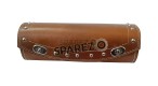 Universal Fit Indian Motorbike Front Side Brown Tan Genuine Leather Tool Bag - SPAREZO